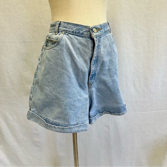 Vintage 90s JG Hook denim jean mom shorts butterfly patches 100% cotton size 14 - Picture 5 of 15